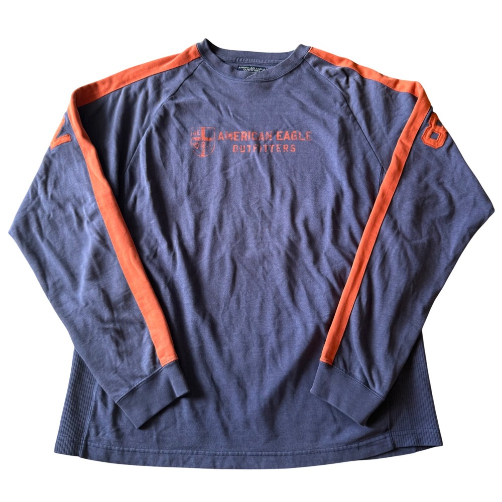 American Eagle Outfitters Y2K Colorblock Raglan Long Sleeve Shirt Retro Large